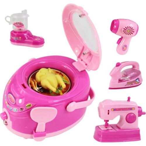 Pink Household Appliances Children Pretend Play Pretend Play Mini Simulation Kitchen Toys For Kids Girls Toy