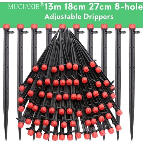 MUCIAKIE Garden Watering Drip Irrigation Sprinkler Adjustable 360 Degree Drippers Inserting Ground Fit 4/7mm Hose Greenhousse