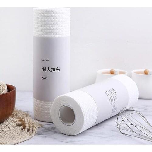 50 Pcs Lazy Rag Reusable Cleaning Cloth Non-woven Dish Cloth Disposable Paper Towel Absorbent Kitchen Towel Cleaning Cloth Rags