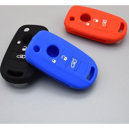 Silicone key FOB Shell Cover Case Protect skin holder for Fiat 500X Toro Tipo Egea 3 Button Remote 3button key case cover shell