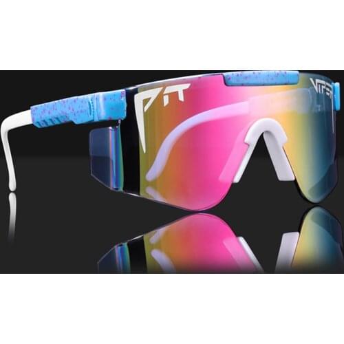 Pit Viper Original Oversized Semi Rimless Sunglasses Men UV400 Half Frame Sports FashionGoggle Big Mirror Shades With Free Box