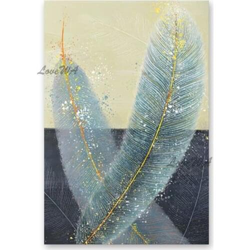 Modern Home Wall Decor Panel Art 100% Hand-painted Abstract Feather Oil Painting Wall Hanging Picture Unframed Canvas Artwork