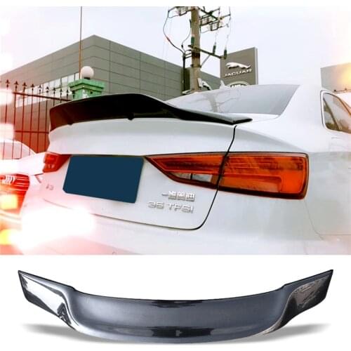 Car Trunk Spoiler Carbon Fiber FRP Auto Rear Trunk Wing R Style Refit Accessories Spoiler For Audi A3 Sedan 2014-2017