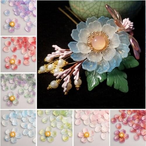 10pcs 12x15mm Flower Petal Shape Crystal Lampwork Glass Loose Top Drilled Pendants Beads lot for Jewelry Making Findings DIY