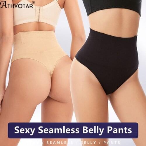 ATHVOTAR Women High Waisted Abdomen Pants Waist Sculpting Thong Lady Body Sexy Butt Lifting Butt Showing Large Size Panties