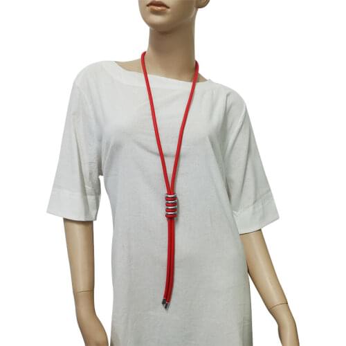 YD&YDBZ Handmade Leather Rope Necklace For Women Punk Style Colorful With Metal Jewelery Necklaces Chain Clothe Accessory Collar