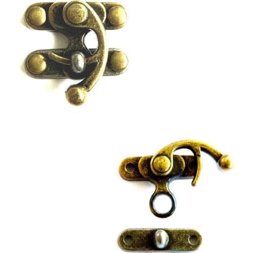 1" Swing Locks Clasps, Case Box Fasteners, Bags Closures in Antique Bronze