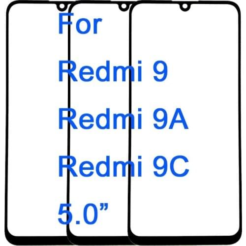 10Pcs/lot Touch Screen Panel For Xiaomi Redmi 9 9A 9C Front Outer Glass Lens For REDMI 9A Front Glass Touch screen Replacement