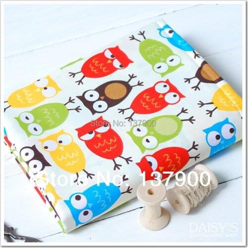 160cm colorful owl 100% cotton patchwork fabric bedding home textile for sewing 1meter Drop shipping