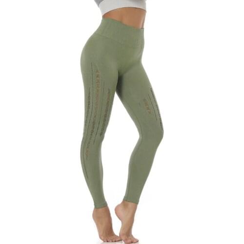 2020 Womens Yoga Pants Mesh Breathable Quick Drying High Waist Seamless