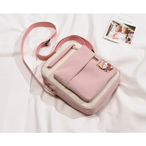 2020 Women Shoulder Bags Crossbody Bags Fashion Cute Cartoon Bag purse Casual Canvas Summer Short Trip Messenger bags 3 Color