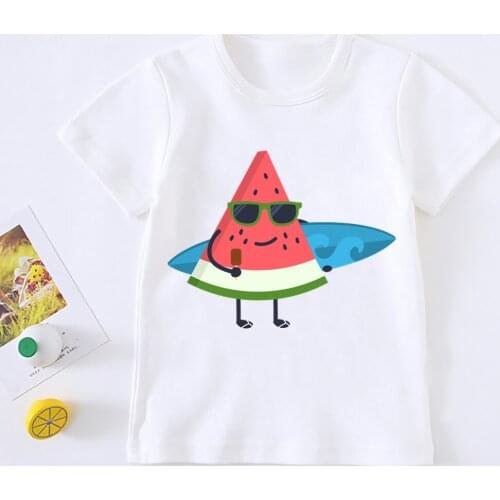 2021 Cute Cartoon Fruit Children Clothing T Shirt Girls Boys Casual Print T-shirt Kawaii Summer Children Short Sleeve Tops