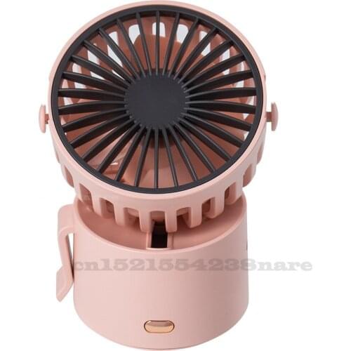 3.5W Creative Mini Desktop Fan Portable Hanging Neck Waist Hanging Outdoor Silent Fan White/pink 45 Degrees Up Down Air Supply