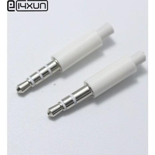 4pcs 3.5mm 3pole / 4pole Stereo Plug Dual Channel Audio 3 in 1 Repair Headphone Male Plugs with Tail Headset Connector for Phone