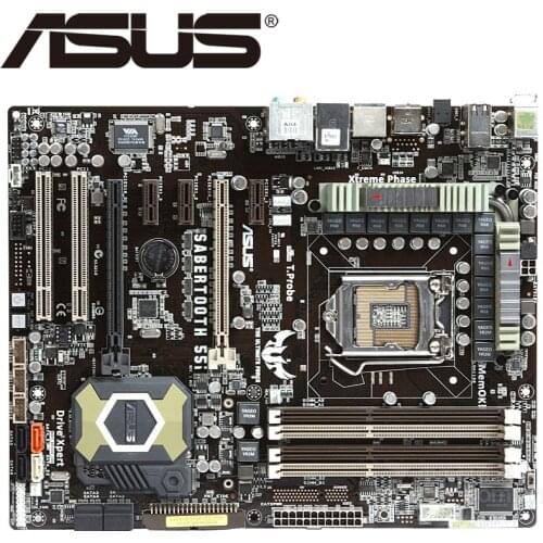 Asus SaberTooth 55i Desktop Motherboard P55 Socket LGA 1156 i3 i5 i7 DDR3 16G ATX UEFI BIOS Original Used Mainboard On Sale