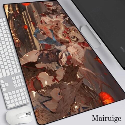 Mairuige Anime Girl Large Mouse Pad Computer Gamer Locking Edge Keyboard PC Mice Mats Laptop Keyboard Pad for CS GO LOL