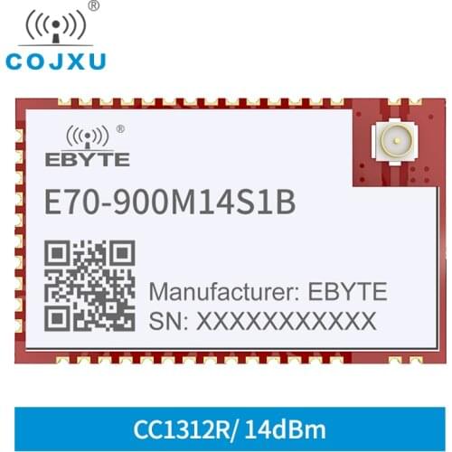 868MHz 915MHz CC1312R High Speed Connection RF Module 14dbm 1.5KM SoC Antenna IPEX Stamp hole cojxu E70-900M14S1B