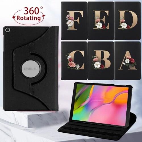 Tablet Case for Samsung Galaxy Tab A7/Tab A 10.1 T510/T515/Tab s6 Lite P610 360 Degree Rotating 26 Letter Cover Case + Stylus