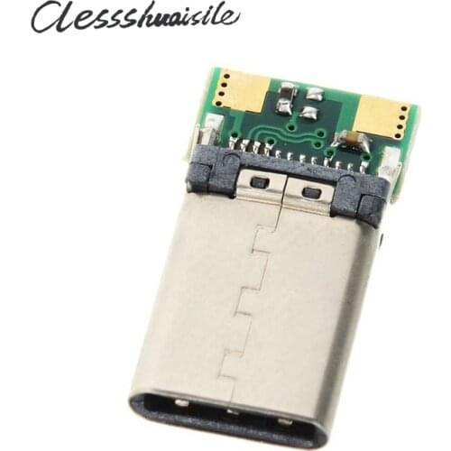 DIY 24pin USB 3.1 Type C USB-C Male Plug Connector SMT type with PC Board