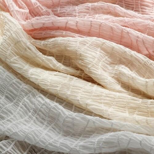 Breathable silk wrinkled wave curved strip hook embroidered fabric super stretch tulle fabric diy dress skirt womens clothing