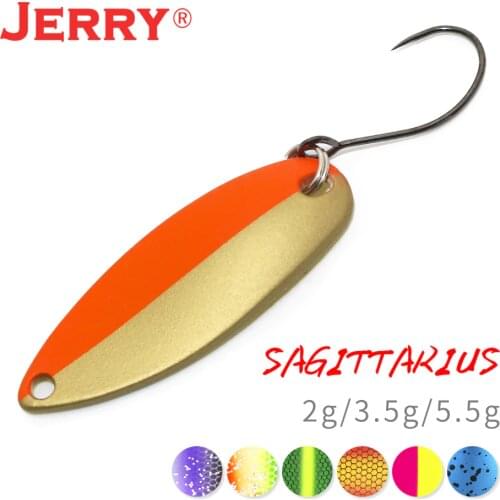 Jerry Sagittarius 2g 3.5g 5.5g Brass Fishing Blade Ultralight Glossy UV Color Metal Lure Micro Casting Trout Bass Spoon