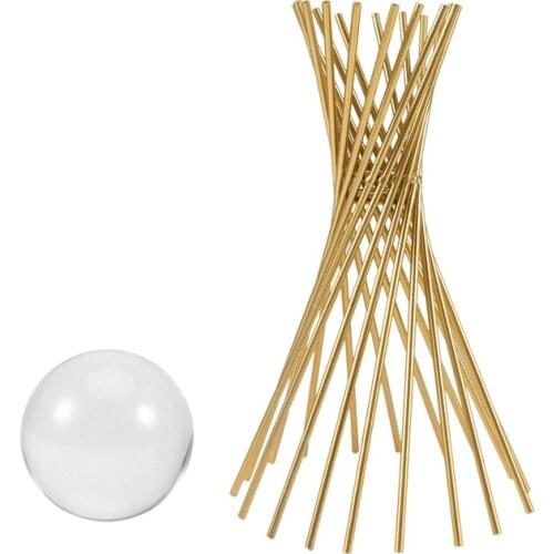 Crystal Ball Craft Ornament Simple Modern Creative Iron Art Light Luxury Ornament Decoration for Living Room TV Cabinet