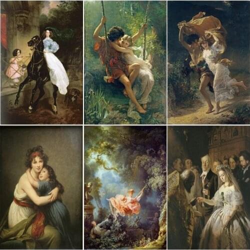 World Famous Paintings Character 5D Diy Embroidery Home Decoration Square Round Diamond Rhinestone Kit Restaurant Painting Gift