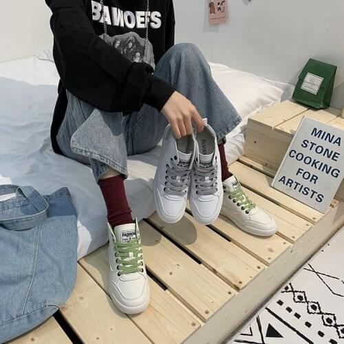 Autumn Fashion Women Canvas Shoes High Top Women Casual Flats Female Spring Women Shoes Solid White Sneakers U20-09