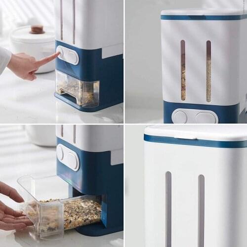 55Lbs Rice Dispenser Rice Box Storage Containers Cereal Grain Dispenser Flour Bucket Bin Dispense