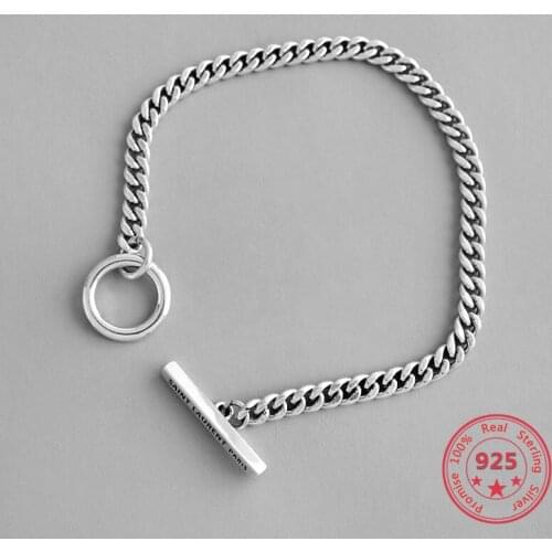 Korean Version Of 925 Sterling Silver Necklace Cold Wind Classicism Geometric Round Design Personality Chain Women Accessories