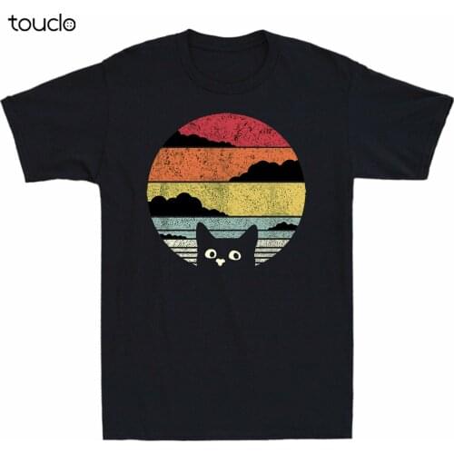 Cat Retro Kitten Cats Xmas Gift Mens T-Shirt Cat Lover Short Sleeve Tee Funny