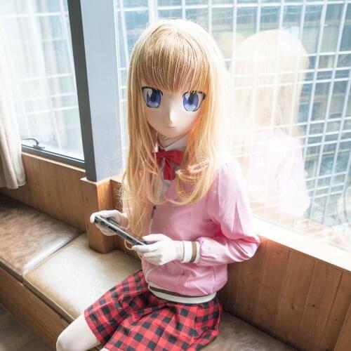 KRM502) Handmade Female/Girl Resin 3/4 Head Japanese Cartoon Character Cosplay Kigurumi Mask Crossdresser DOLL