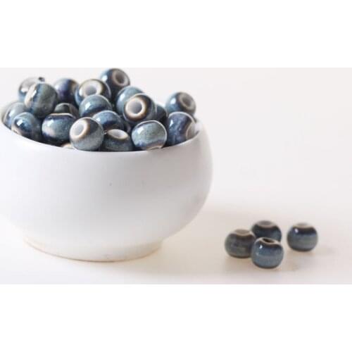 Missxiang 8mm Diy Handmade Black Mixed Gray Ceramic Jewelry Beaded Woven Material Necklace Bracelet Spacer beads jewelry making