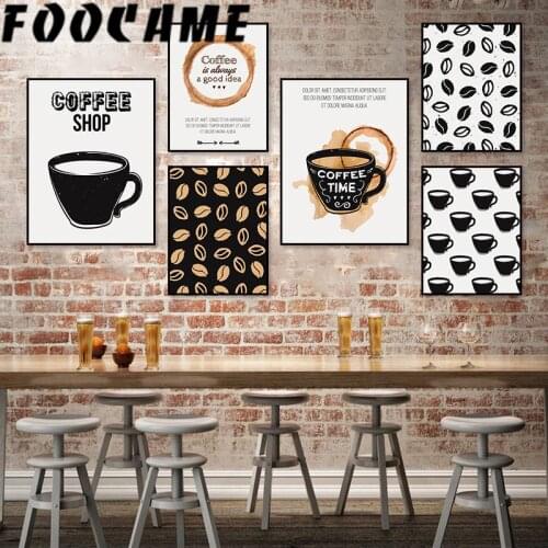 Cartoon Coffee Beans Cup Kitchen Canvas Painting Wall Nordic Bar Room Home Picture Posters and Prints Art Modern Decoration