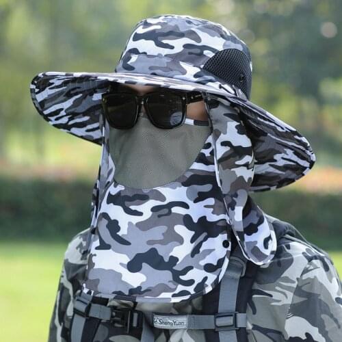 Men Fishing Hat Outdoor Fishing Cap Uv Protection Adjustable Breathable Sunshade Solid Casual Thermal Fishing Hat