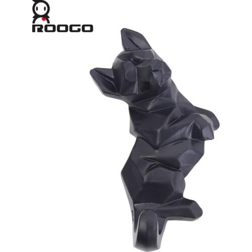 Roogo Wall Hanger Resin Animals Low polygon Dog Cat Hooks Key Holder Wall Coat Hat Key Rack Room Home Decoration Accessories