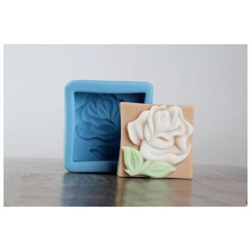 Wholesale!!1pcs Square Rose (R0101) Silicone Handmade Soap Mold Crafts DIY Mould