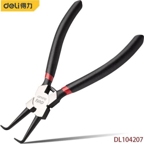 Deli 7 Inches Inward Bending Circlip Pliers Chrome Vanadium Steel Industrial Grade Hand Tools Electrician House Has Many Uses