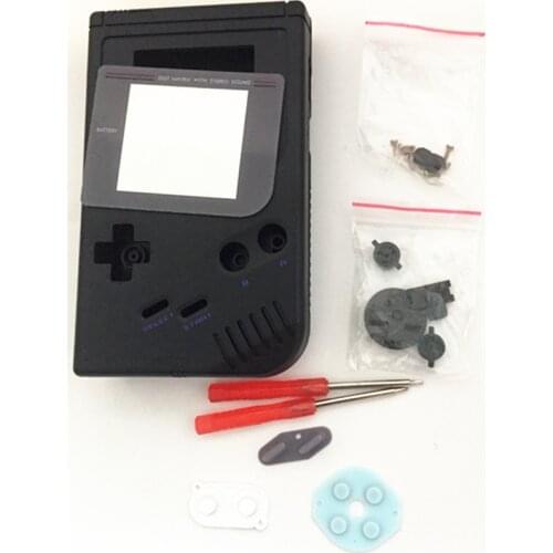 Black Full Set classic Housing Shell Case Cover Repairt For Gameboy GB Console Game Boy for GBO DMG GBP W/ Buttons Screw Driver