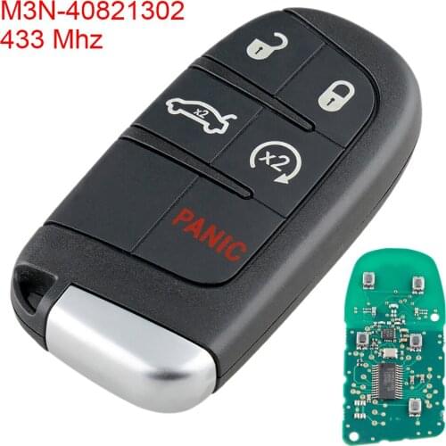 433MHz 5 Buttons Smart Remote Car Key 46 Chip M3N-40821302 for Dodge Charger Journey Durango Chrysler 300 2011 2012 2013 2014