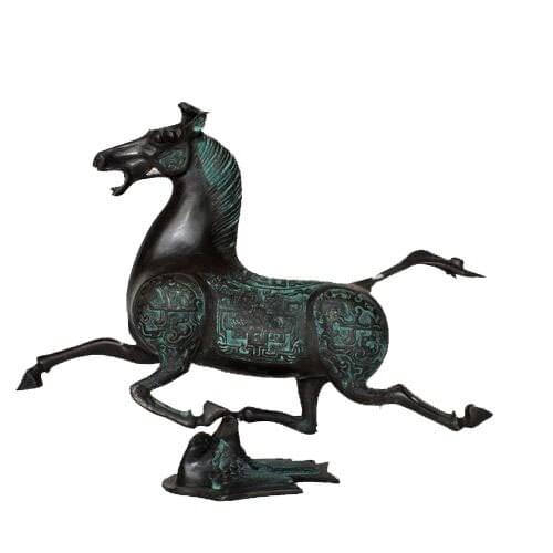 Shunde in the light of antique horse riding Chebi Feng Shui lucky promotion copper decorationroom Art Statue