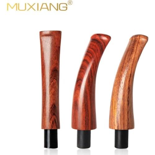 MUXIANG Rosewood Pipe Stem Replacement 9mm Activate Carbon Filter Smoking Pipe Mouthpiece Tobacco Pipe Accessories be0083