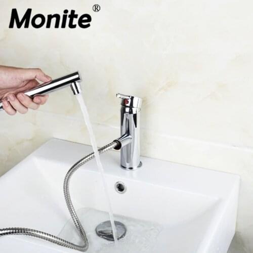 Water Mixer Basin Sink Faucet Basin Mixer Tap Brass Taps Bathroom Chrome Faucet Pull Out Modern Deck Mounted Faucet Tap