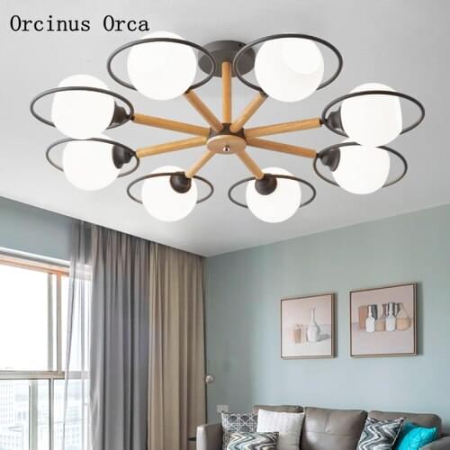Nordic modern simple green ceiling lamp living room dining room bedroom creative personality LED iron ceiling lamp