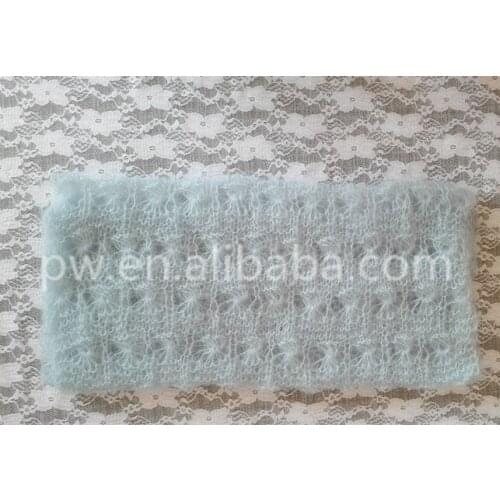 Light Blue newborn Baby Mohair Wrap Swaddle Cocoon Layer Fabric Baby Swaddle Blanket for Baby Photography Props