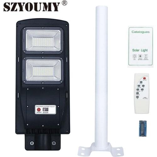 SZYOUMY New led Solar Street light 30w 60w 90w IP65 Radar motion sensor Solar lamp remote control for Garden Yard