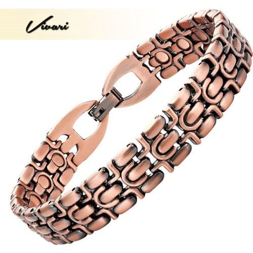 Vivari Men 21pcs Magnets Bracelet Gift Jewelry Copper Plating Magnetic Healing Magnetic Health Bangle Wristband Charm