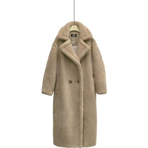 Women Winter Faux Fur Coats And Jackets Solid Lamb Fur Teddy Coats Ladies Fur Teddy Jackets cwf0004-5