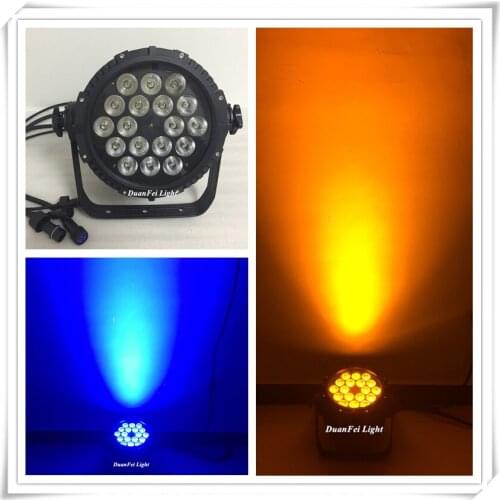 10 pieces waterproof led par 64 rgbwa dmx led par can 18x15w color mixing ip65 par led rgbwa