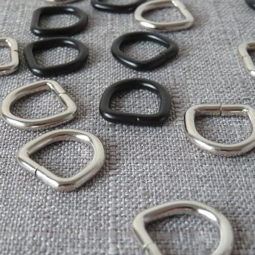 100pcs12mm Metal D Ring Semi Circle Buckle For Small Dog Cat Collar Bag Backpack Straps Belt Loop Clasp Hat Sewing Accessories